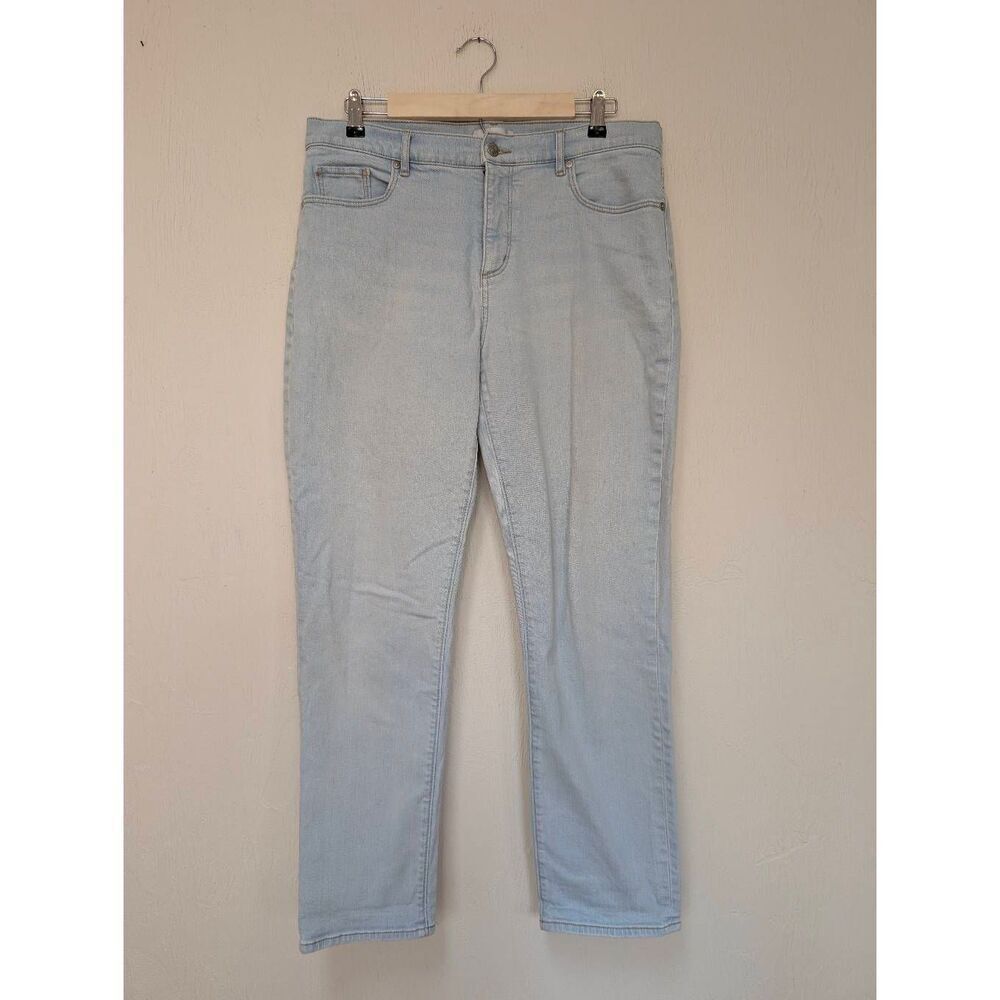Loft Womens High-Rise The Girlfriend Denim Jeans Light Wash Blue Size 31/12